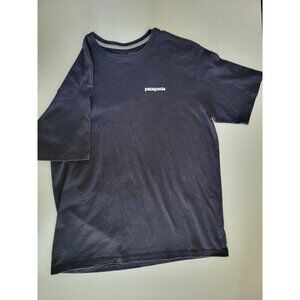 Patagonia Mountain Logo Responsibili-tee Blue Tee T-Shirt Regular Fit Size M